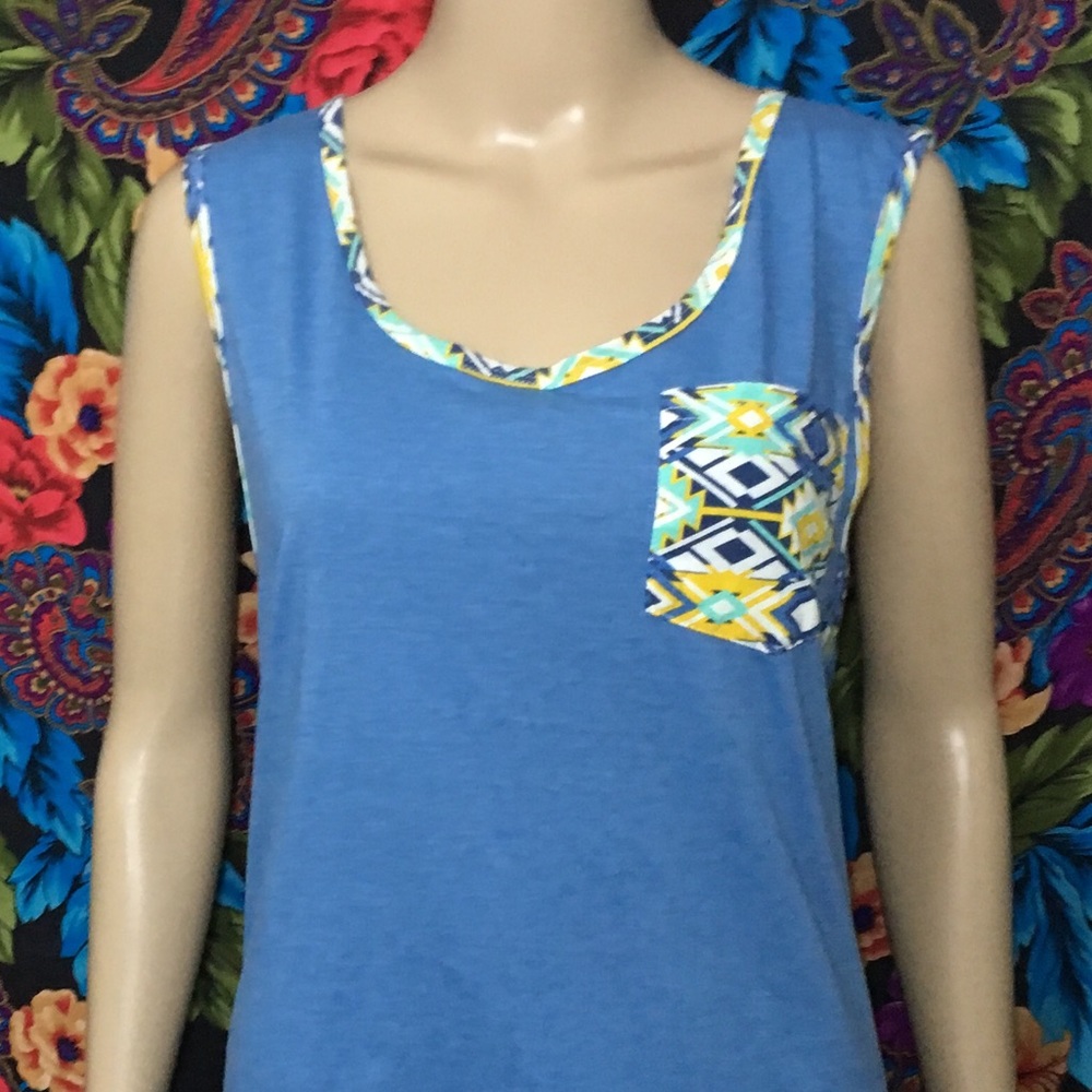 Men’s Chest Pocket Shirt Tank Top Size 2XL